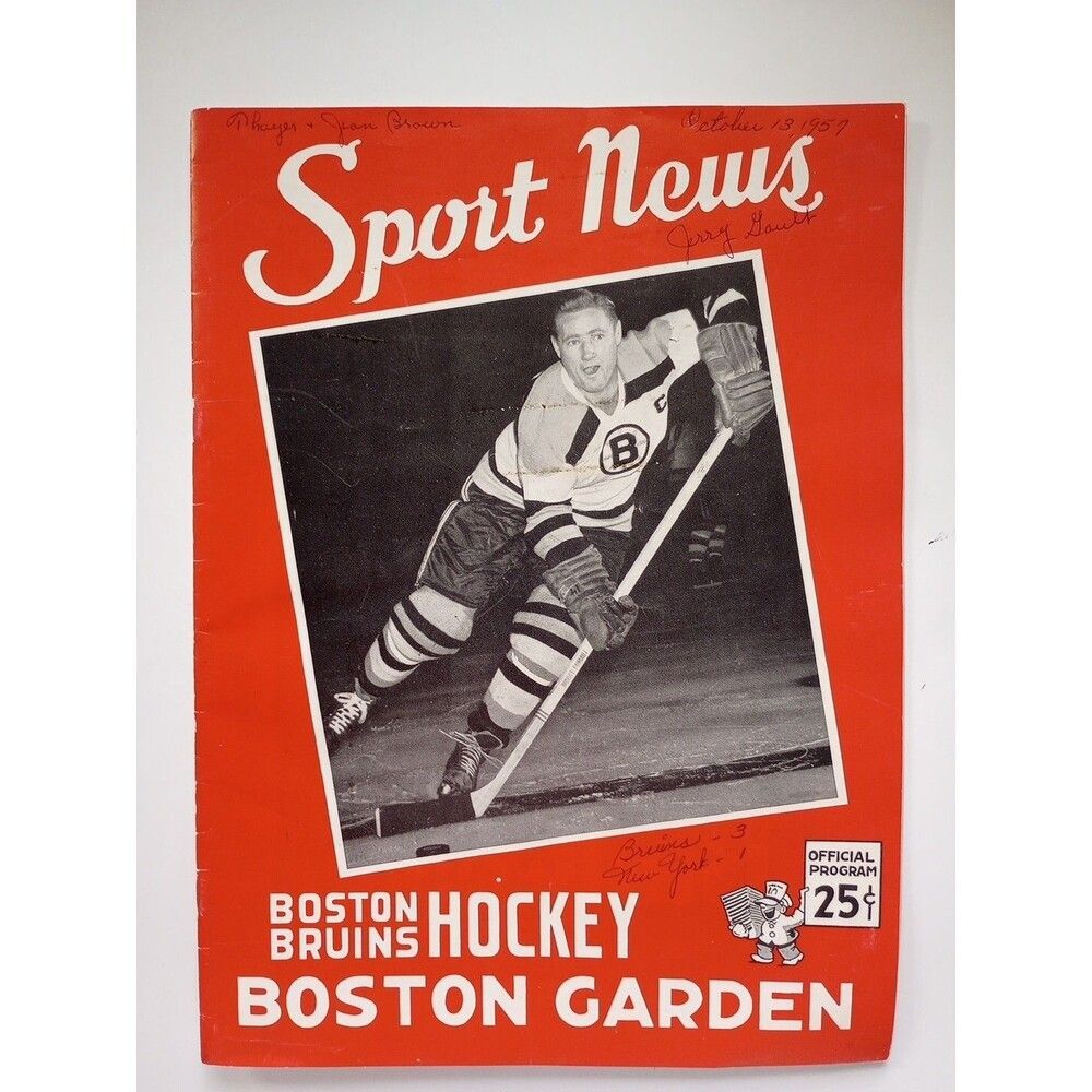 Oct 13 1957 Boston Garden Sport News Boston Bruins Hockey Program
